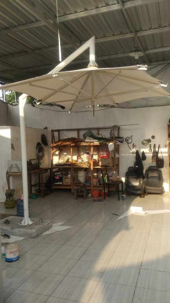 Kanopi membran berkualitas Agtex dan Serge Ferrari untuk eksterior outdoor